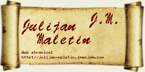 Julijan Maletin vizit kartica
